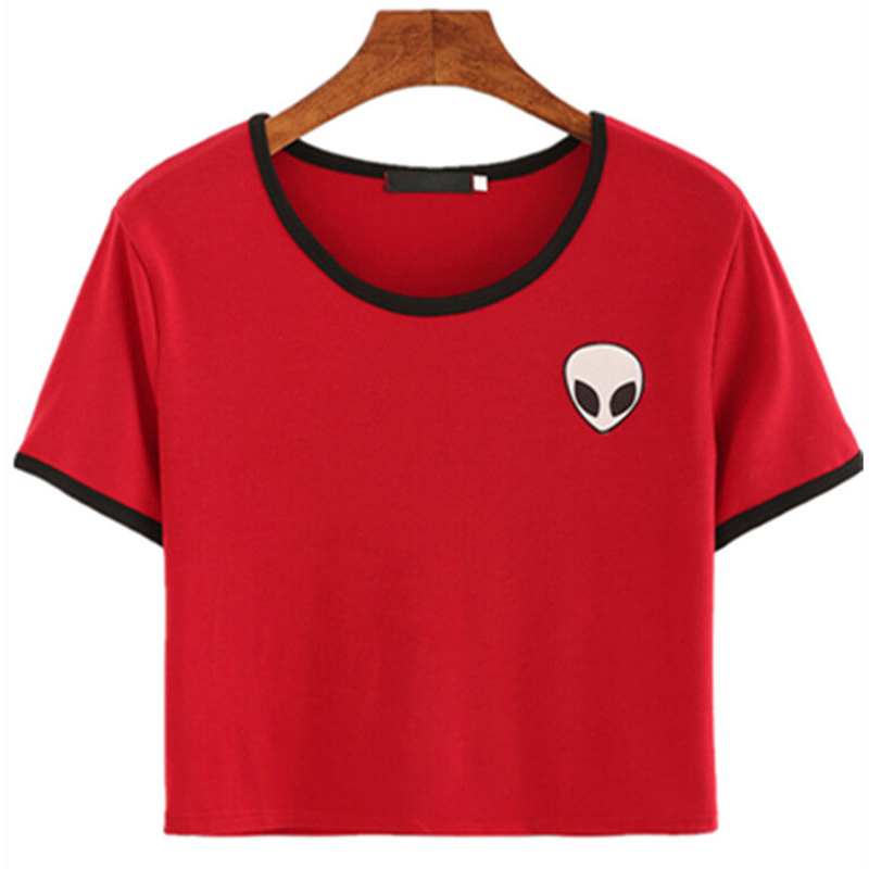 Alien Printed Crop Tee